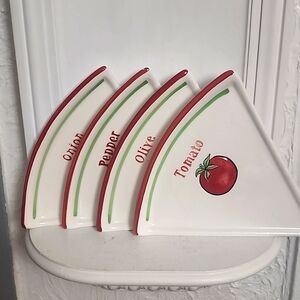 Elements set of 4 pizza plates